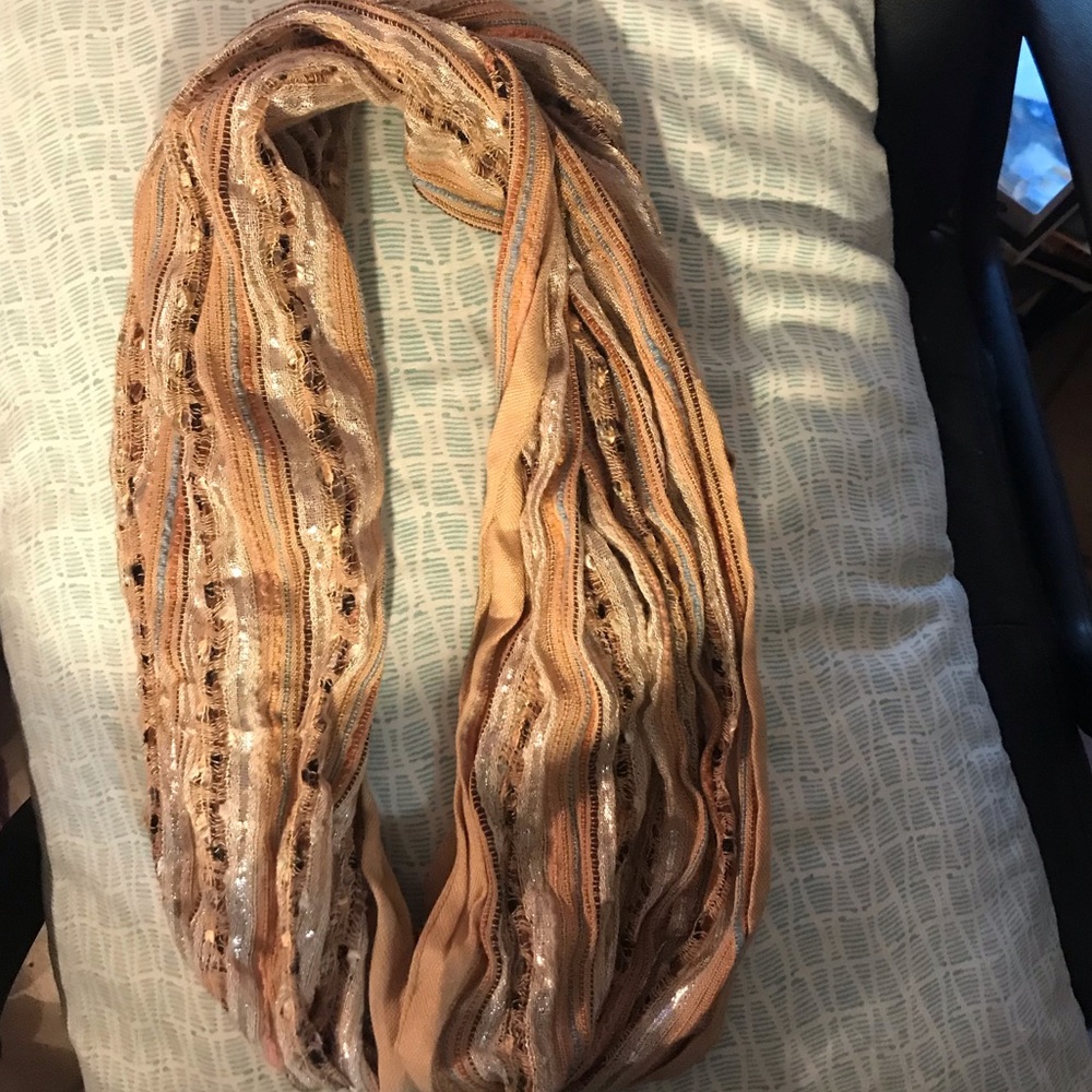 Tan boho theme infinity scarf